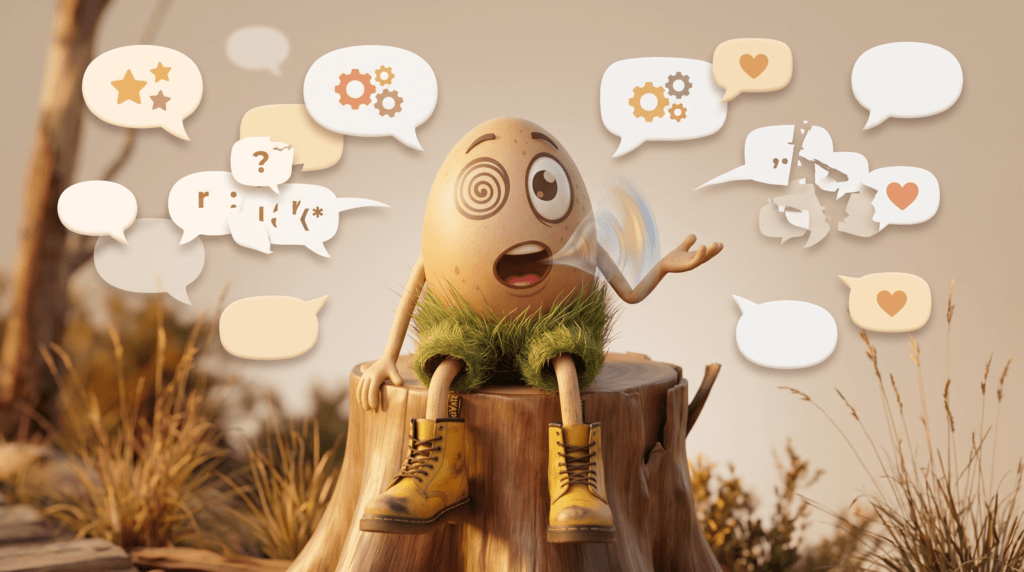 Male egghead speaking